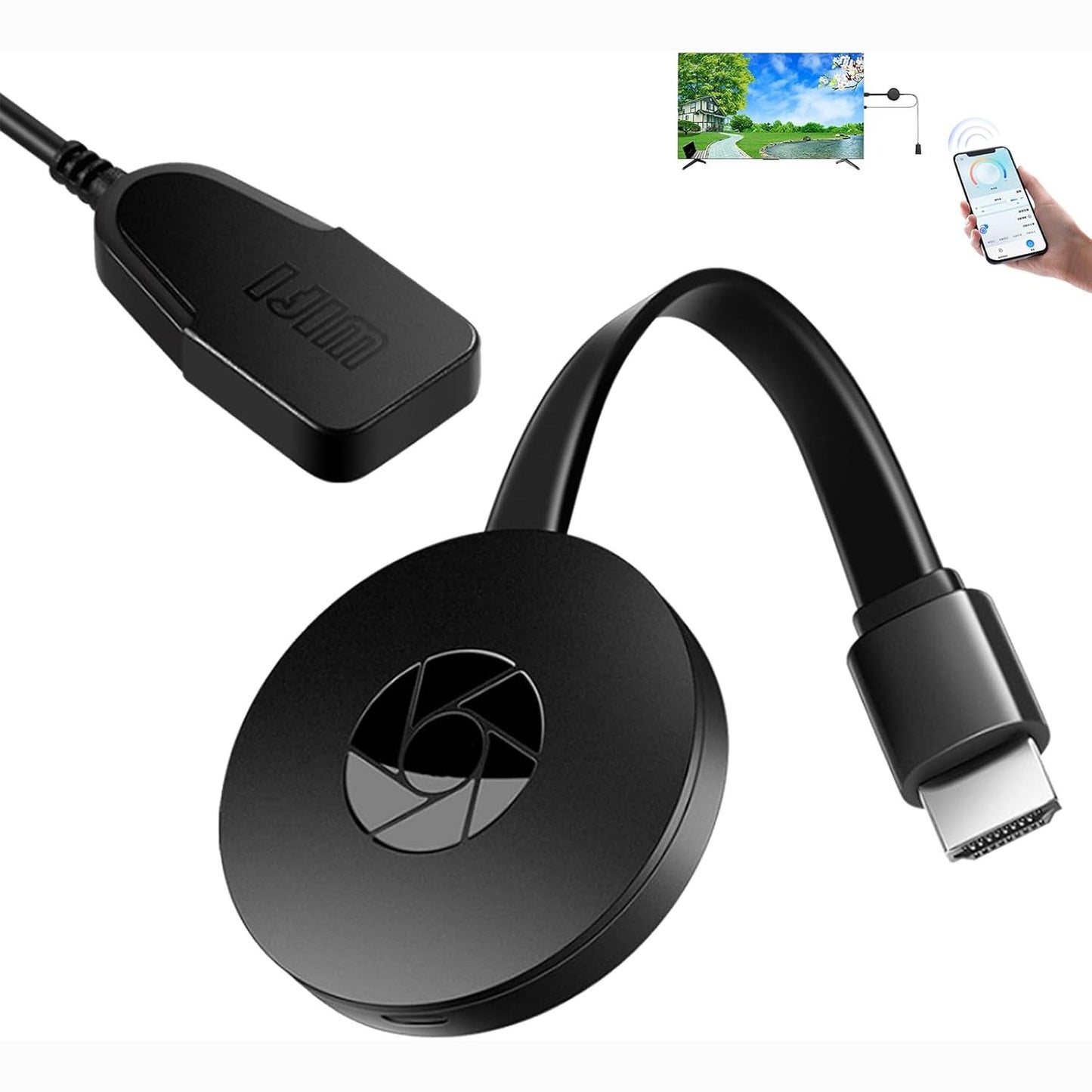 276589 - CHROMECAST Pajisje Chromecast për Televizor, Dongle për Ekran pa Tel WiFi, Adaptor për Ekran pa Tel HDMI, Transmetim 4K, Mbështet Android/iOS/Windows/Mac