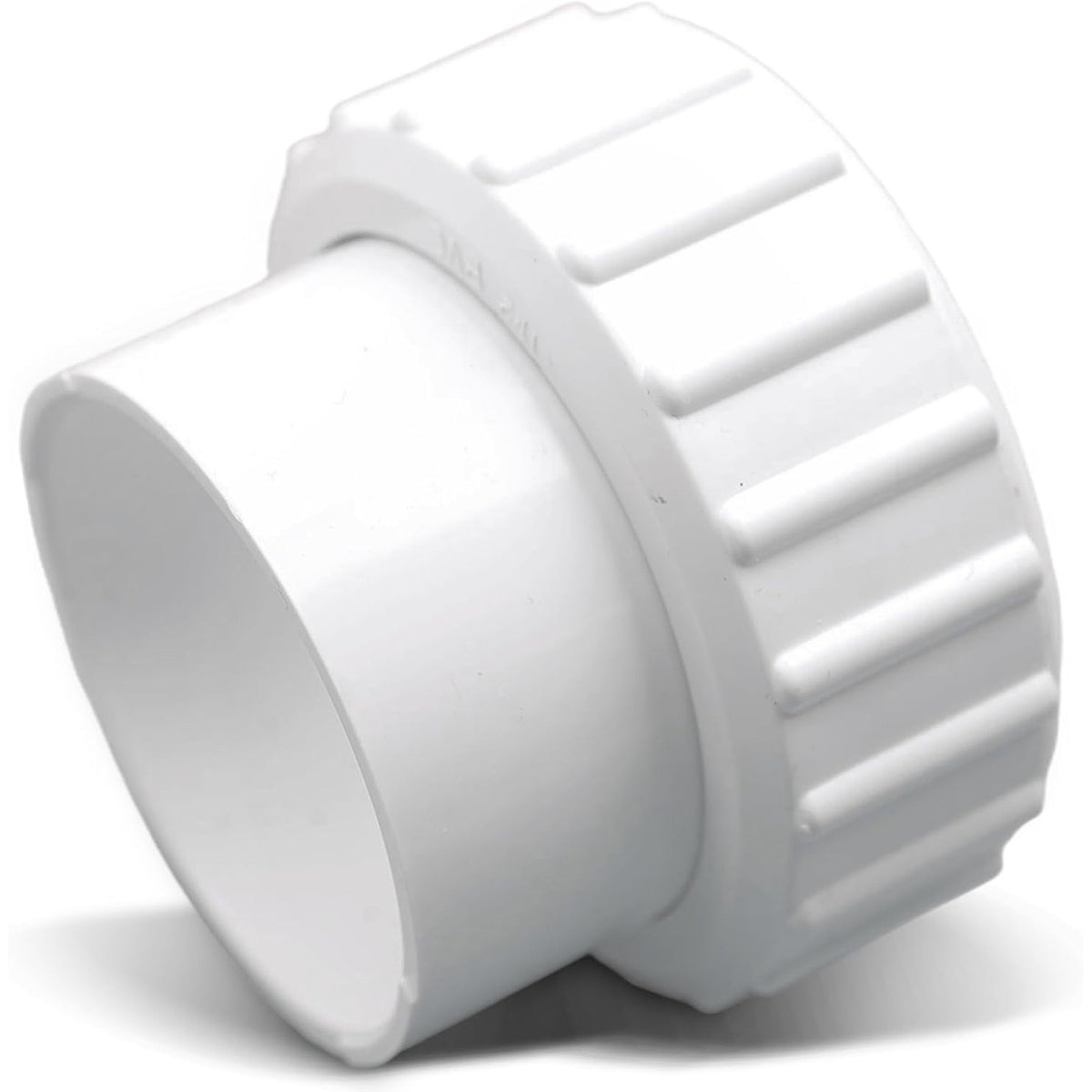 314968 - AQUADE Fiksues i drejtë me vidë 50 mm me dado bashkimi për pompë në ngrohës hidromasazhi – lidhje PVC 1.5" (63 mm), prizë fundore 50 mm, i përshtatshëm për sisteme UV, pompa dhe ventilatorë