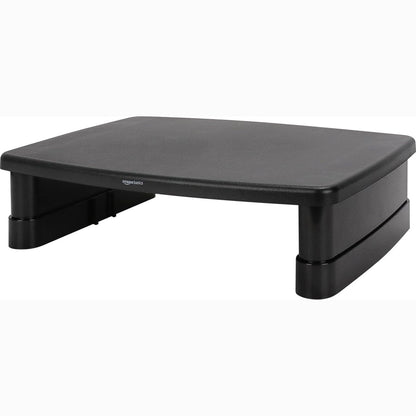 295340 - AMAZON BASICS Mbështetëse drejtkëndëshe e rregullueshme për monitor kompjuteri tavoline, e zezë, e përshtatshme për monitorë dhe laptopë deri në 22 paund