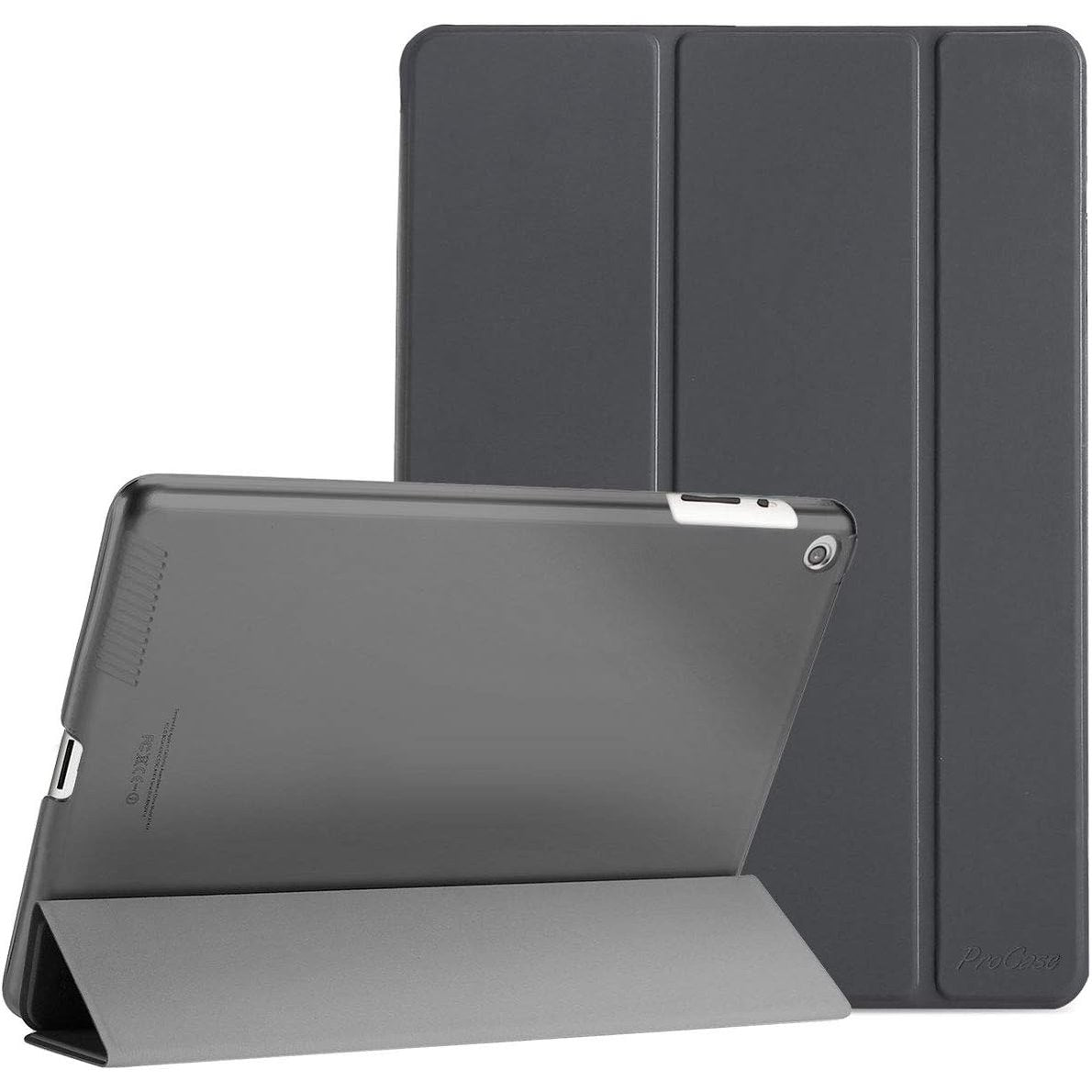 268956 - PROCASE Mbështjellës për iPad 2/3/4, Ultra i hollë dhe i lehtë, Mbulesë inteligjente transparente, 9.7" – Gri