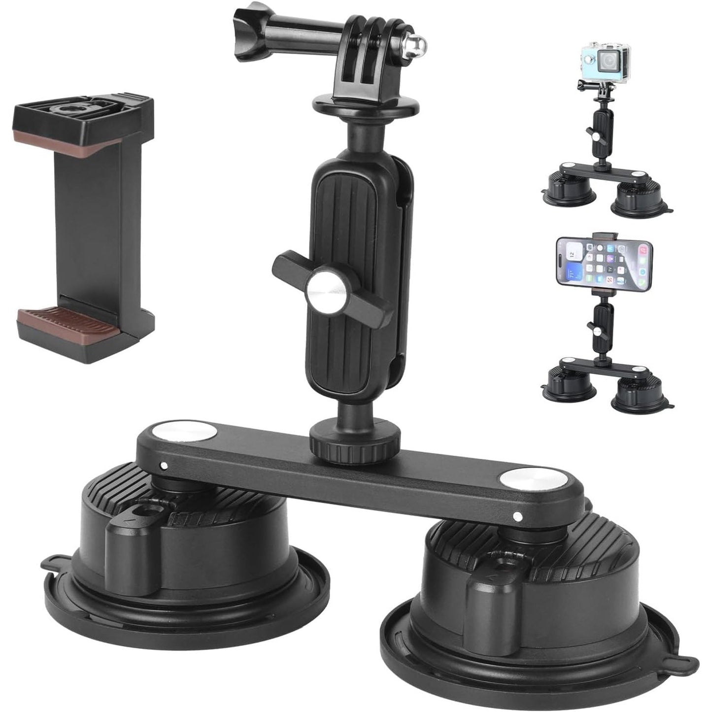 273927 - UTEBIT Montim për Kamerën GoPro me Filxhan Thithës, Kapacitet Ngarkese 10 kg, Kokë Sferike 360°, Pllakë Lirimi të Shpejtë