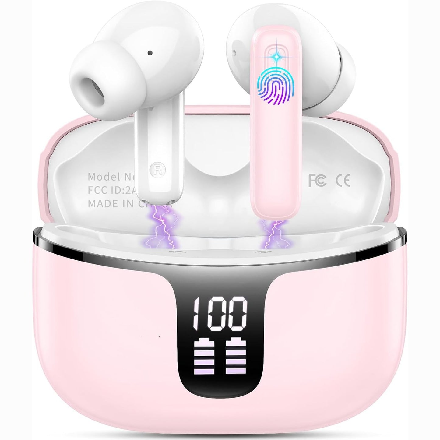 268310 - RENIMER Kufje Wireless Bluetooth 5.3 Sport In-Ear, 4 Mikrofonë, Ekran LED, Ulje Zhurme ENC