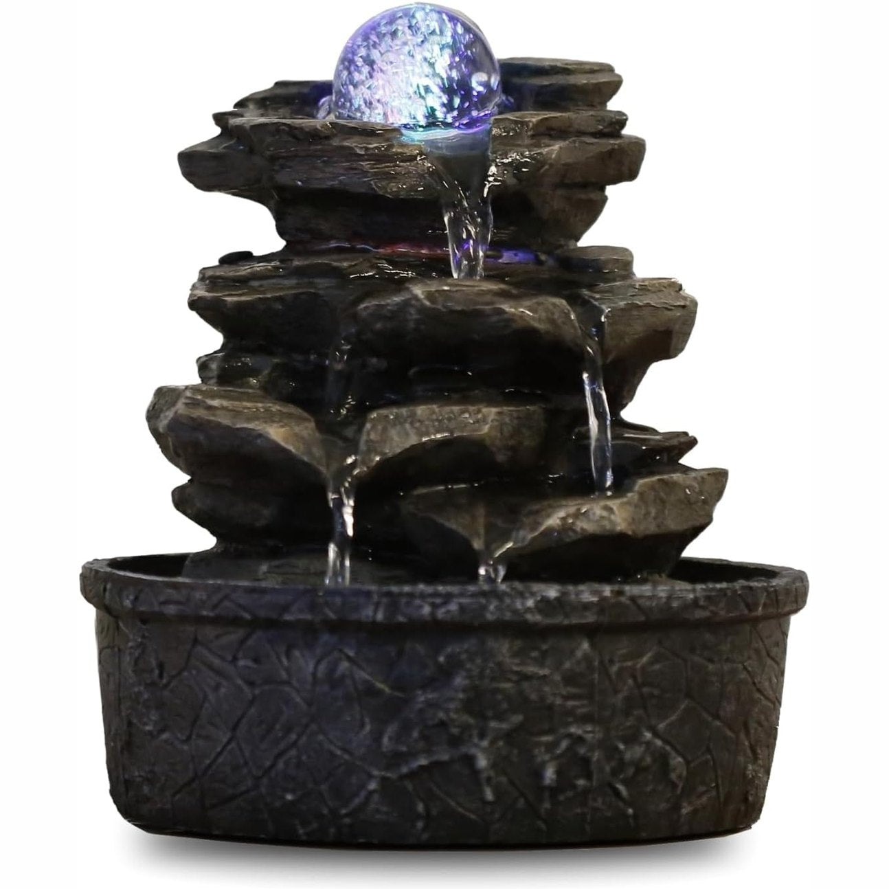245867 - Zen'Light Shatërvan i Brendshëm Little Rock, Lartësia 23 cm, Ujëvarë Natyrale me Dritë LED me Ngjyra