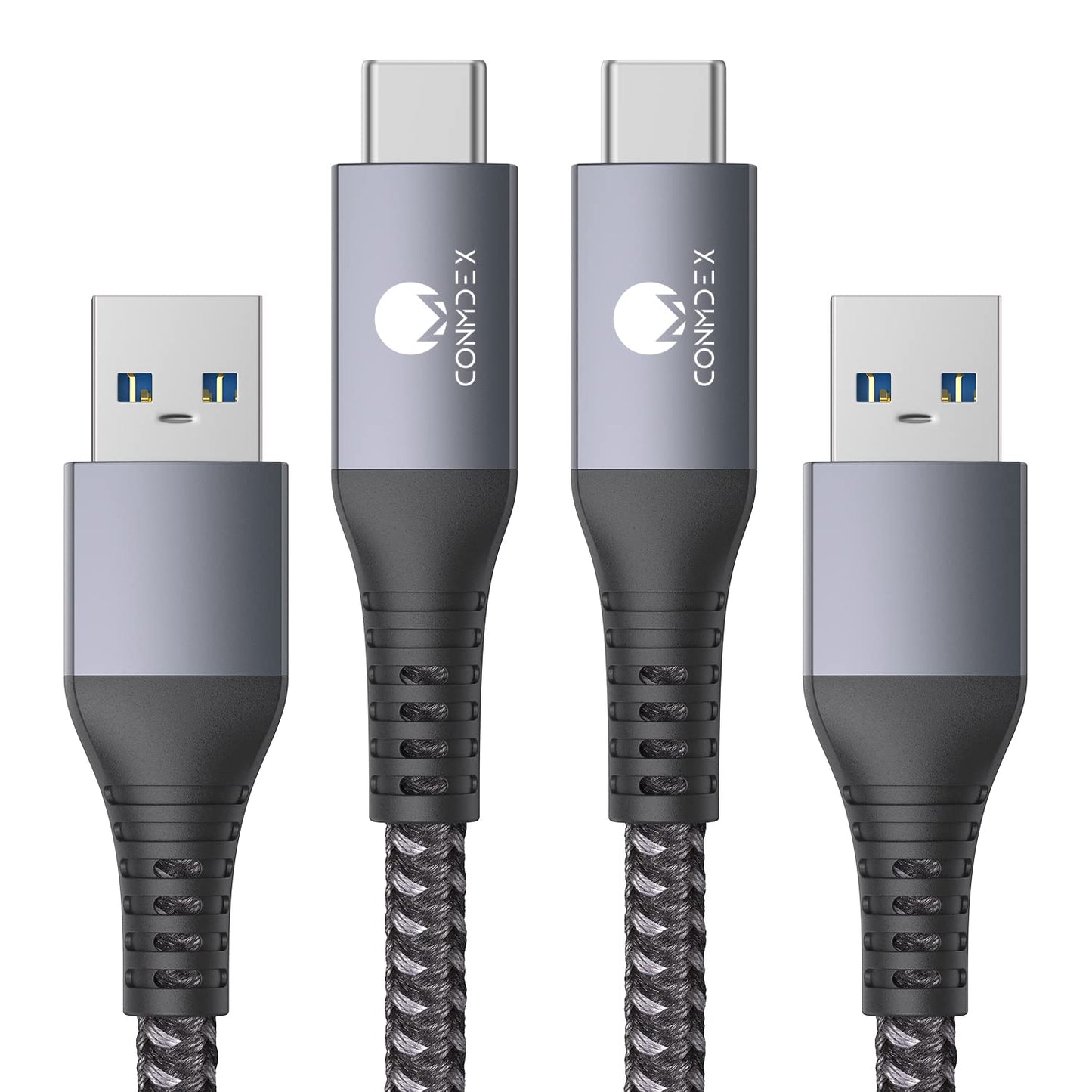 267079 - Kabllo USB-C CONMDEX [Pako me 2 pjesë 3.3 ft], Type-C për Android Auto 3.1 Gen 2 USB-A në C, 3A, 10Gbps për Samsung Galaxy S21 S20 Note 20/Note 10 GoPro Hero