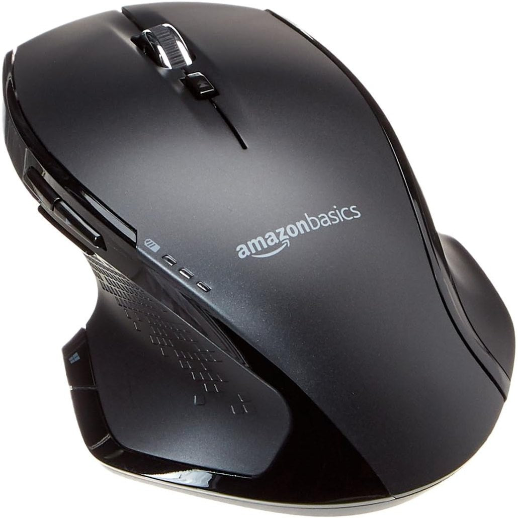 320116 - AMAZON BASICS Maus pa tel ergonomik, lëvizje të shpejtë, madhësi normale, i zi