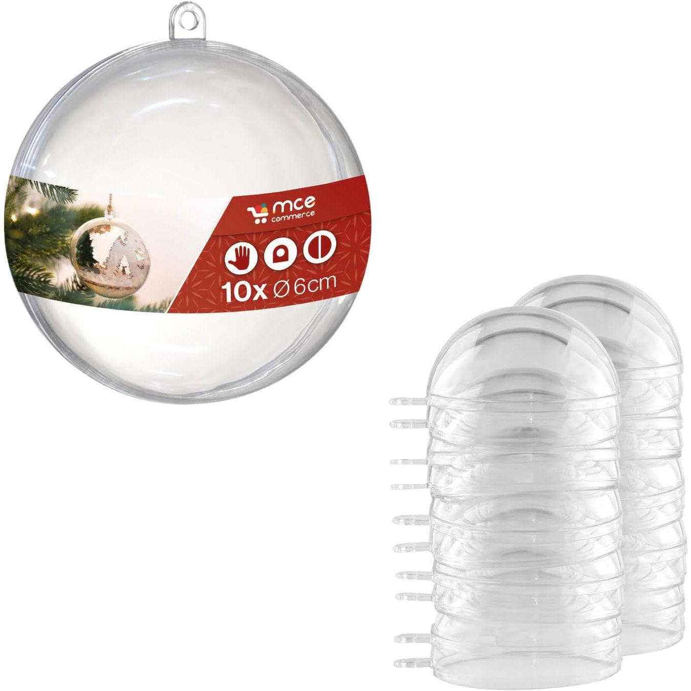 224925 - A502166 Top Plastik Transparent, 120 mm, 5 Copë, Plastik, Kristal i Tejdukshëm, Ø 12 cm