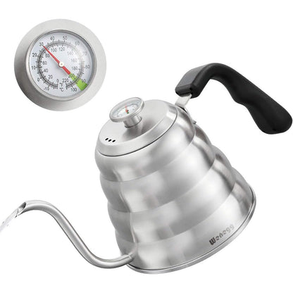 213606 - Çajnik me qafë mbërthyese prej çeliku inox 1.2L, Çajnik elektrik me termometër për soba me gaz dhe induksion