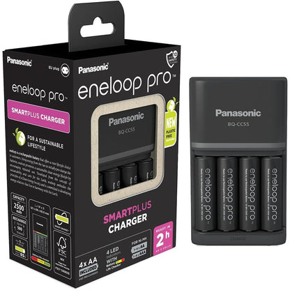 266469 - ENELOOP Karikues Pro SmartPlus, për 1-4 bateri AA/AAA, kohë karikimi 2 orë, 10 karakteristika sigurie, 4 bateri eneloop Pro AA (2500 mAh) të përfshira