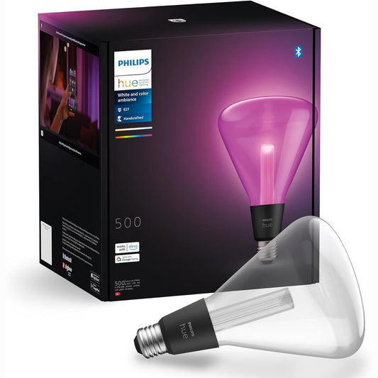 239300 - PHILIPS Trekëndëshi Hue Lightguide, Llambë Inteligjente, Dritë e Bardhë dhe me Ngjyra, Bluetooth, Kontroll Zëri me Alexa, Apple Home dhe Asistent Google
