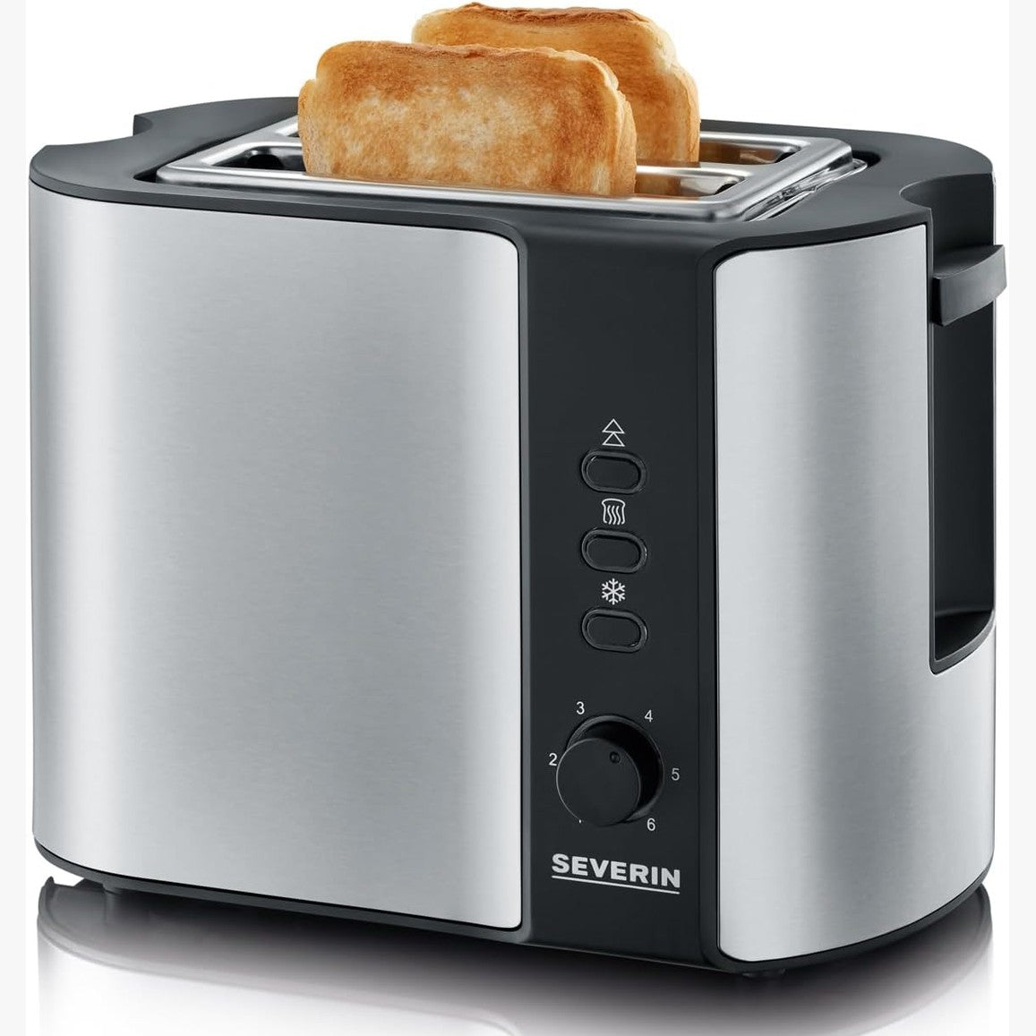 162655 - SEVERIN Toster Automatik, Ngrohës i Integruar për Bukë, Trup Çeliku Inox, Funksionet e Pjekjes, Shkrirjes dhe Ngrohjes së Persëri, 800W, Modeli AT 2589
