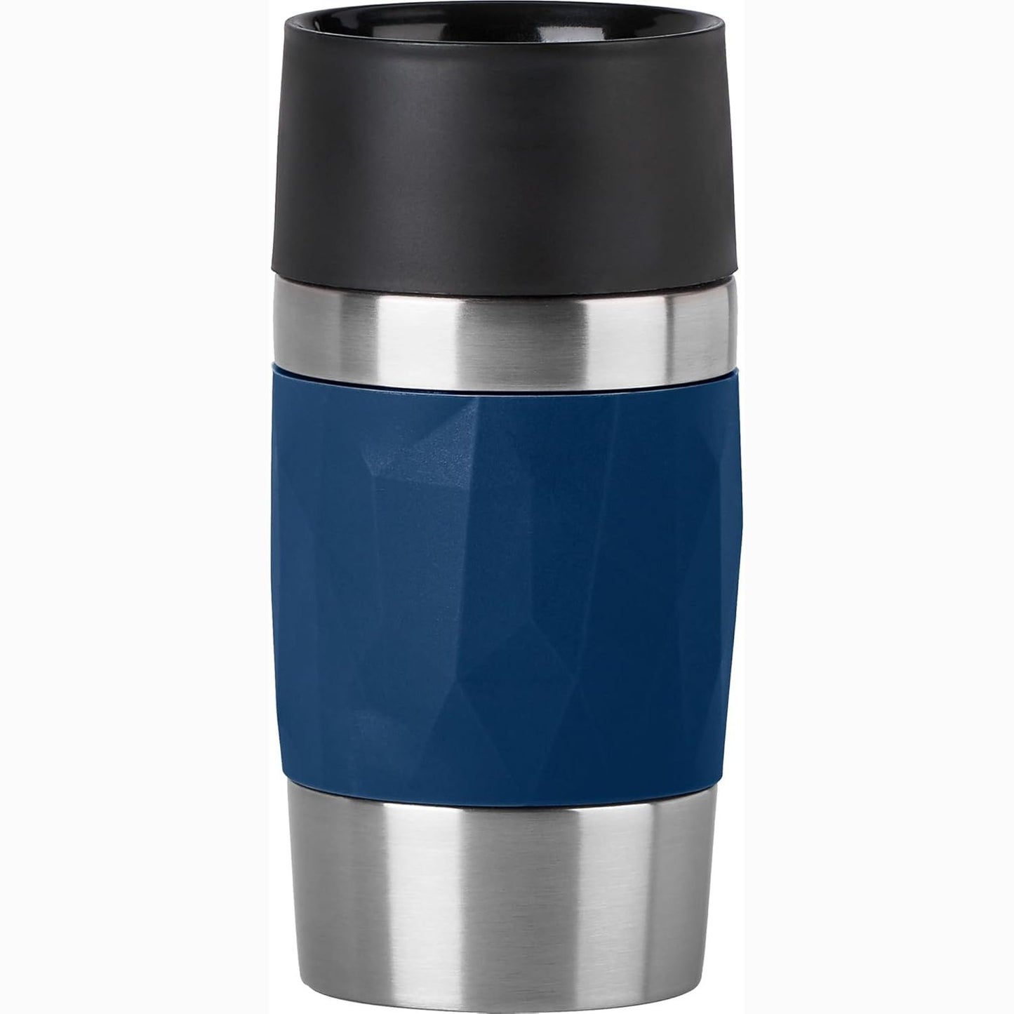 256675 - EMSA N21608 Filxhan udhëtimi, termos/filxhan i izoluar prej çeliku inox, 0.3 litra, mban pijet të ngrohta për 3 orë, të ftohta për 6 orë, 100% i papërshkueshëm nga rrjedhjet, i sigurt për lavastovilje, hapje për t’u pirë 360°, blu e errët