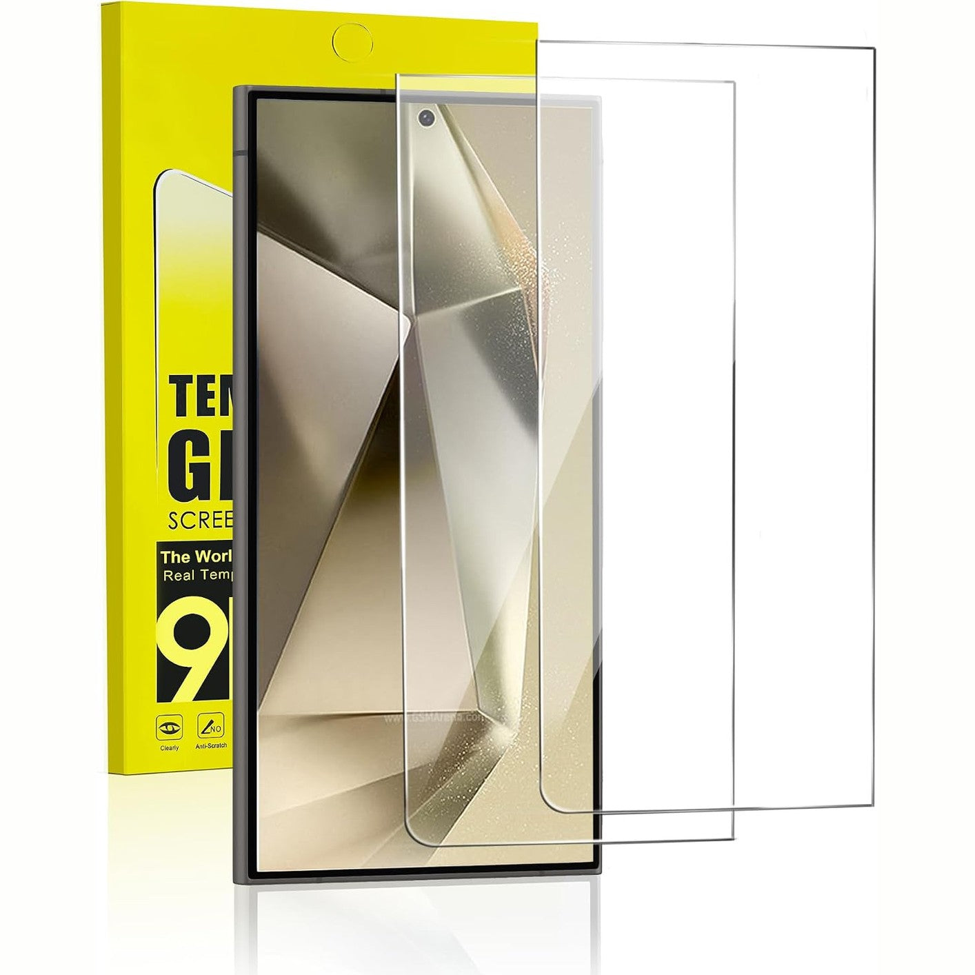 274473 - Mbrojtës ekrani prej qelqi të temperuar MiniMing për Samsung Galaxy S24 Ultra, pako me 2 copë, mbrojtës ekrani transparent HD 0.25 mm për Samsung S24 Ultra, film xhami i temperuar kundër flluskave për Galaxy S24 Ultra