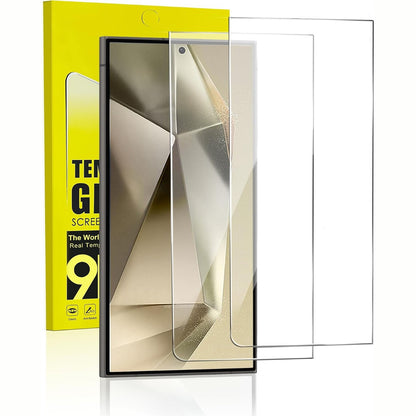 274473 - Mbrojtës ekrani prej qelqi të temperuar MiniMing për Samsung Galaxy S24 Ultra, pako me 2 copë, mbrojtës ekrani transparent HD 0.25 mm për Samsung S24 Ultra, film xhami i temperuar kundër flluskave për Galaxy S24 Ultra