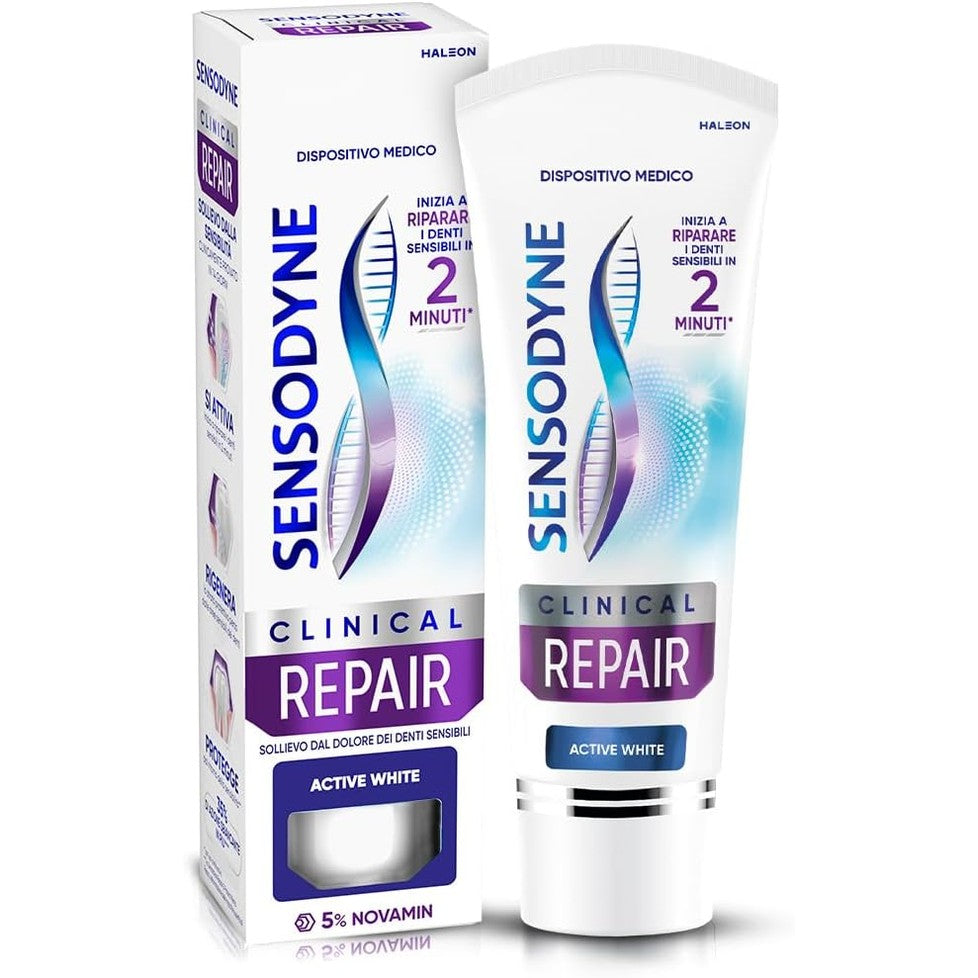 272440 - SENSODYNE Clinical Repair Active White, Pastë dhëmbësh për dhëmbë të ndjeshëm, 75 ml, fillon riparimin në 2 minuta, efekt zbardhues