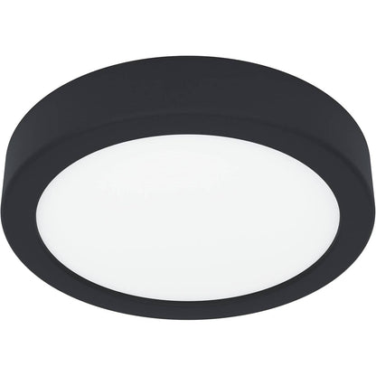 232446 - EGLO Fueva 6 Llambë tavani LED, llambë e rrumbullakët për banjo, plastike e zezë dhe e bardhë, ndriçim tavani e bardhë e ngrohtë-e bardhë e ftohtë, IP44, Ø 16.5 cm.