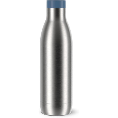 222609 - EMSA Bludrop Eco Shishe për Pije e Izoluar, E Ripërdorshme, Çelik Inox i Ricikluar, Dizajn Ekologjik, Mban Pijet të Ngrohta për 12 Orë/Të Ftohta për 24 Orë, Kapacitet 0.7 L, E Sigurt për Lavastovilje, E Papërshkueshme nga Rrjedhjet, Blu, N3112700