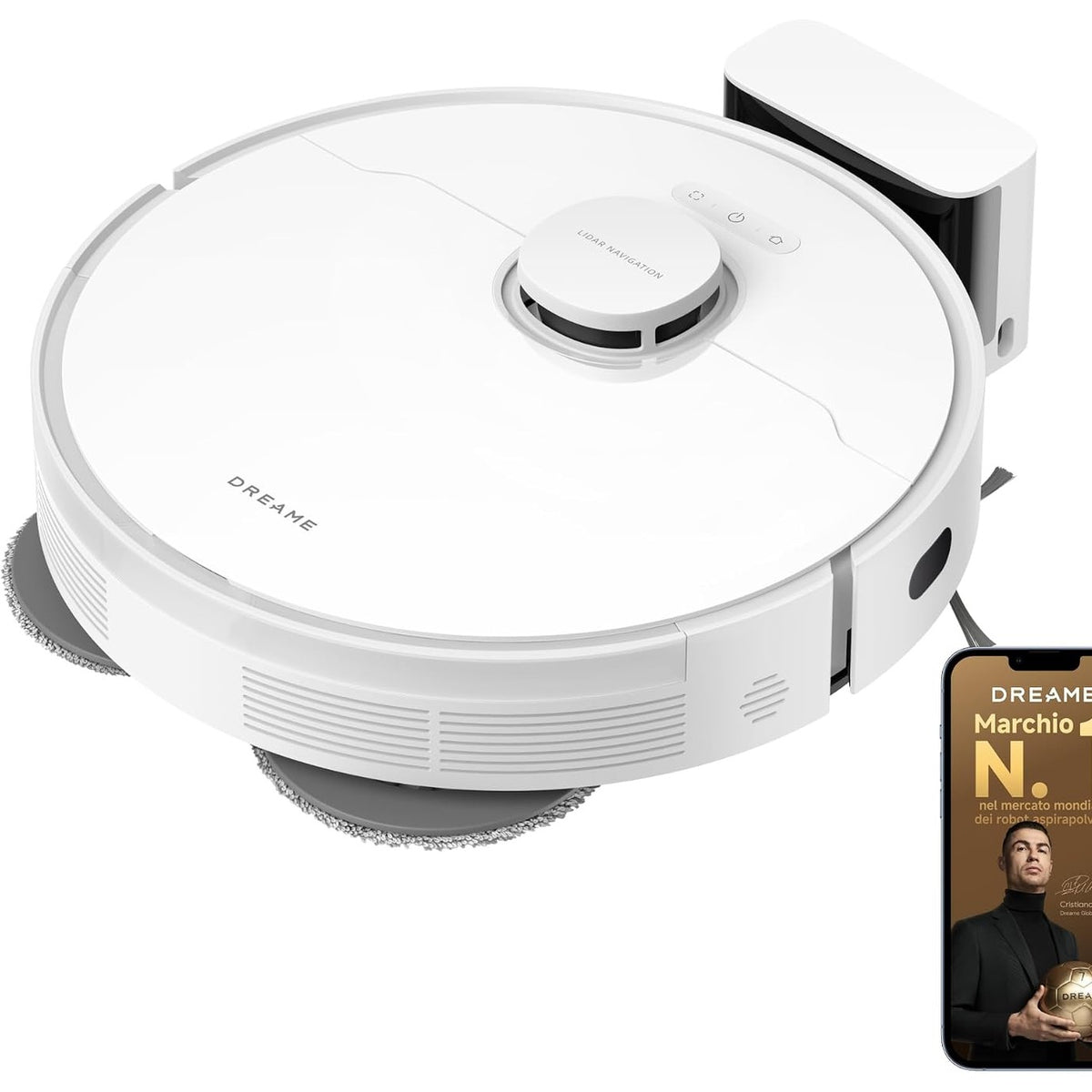 288068 - DREAME Fshesë me korrent dhe fshesë dyshemeje inteligjente robotike L10s Pro Gen 3, thithje Vormax 13,000 Pa, sistem fshese DuoScrub, ngritje automatike e fshesës 7 mm, bateri 5,200 mAh