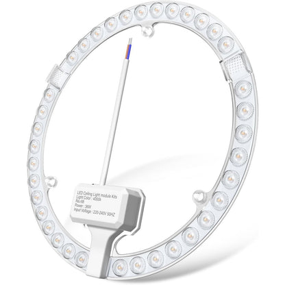 242245 - DORIGHT Moduli zëvendësues LED 36W i rrumbullakët, i bardhë neutral 4000K me magnet për burim drite neoni në tavan, i përshtatshëm për kornizën e tavanit prej hekuri 220V