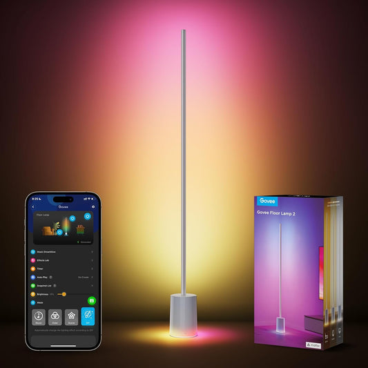 245183 - GOVEE Llambë Dyshemeje LED RGBIC 152cm, 1725lm, me Telekomandë, Sinkronizim Muzikor, 82 Modalitete Skenash, Gri
