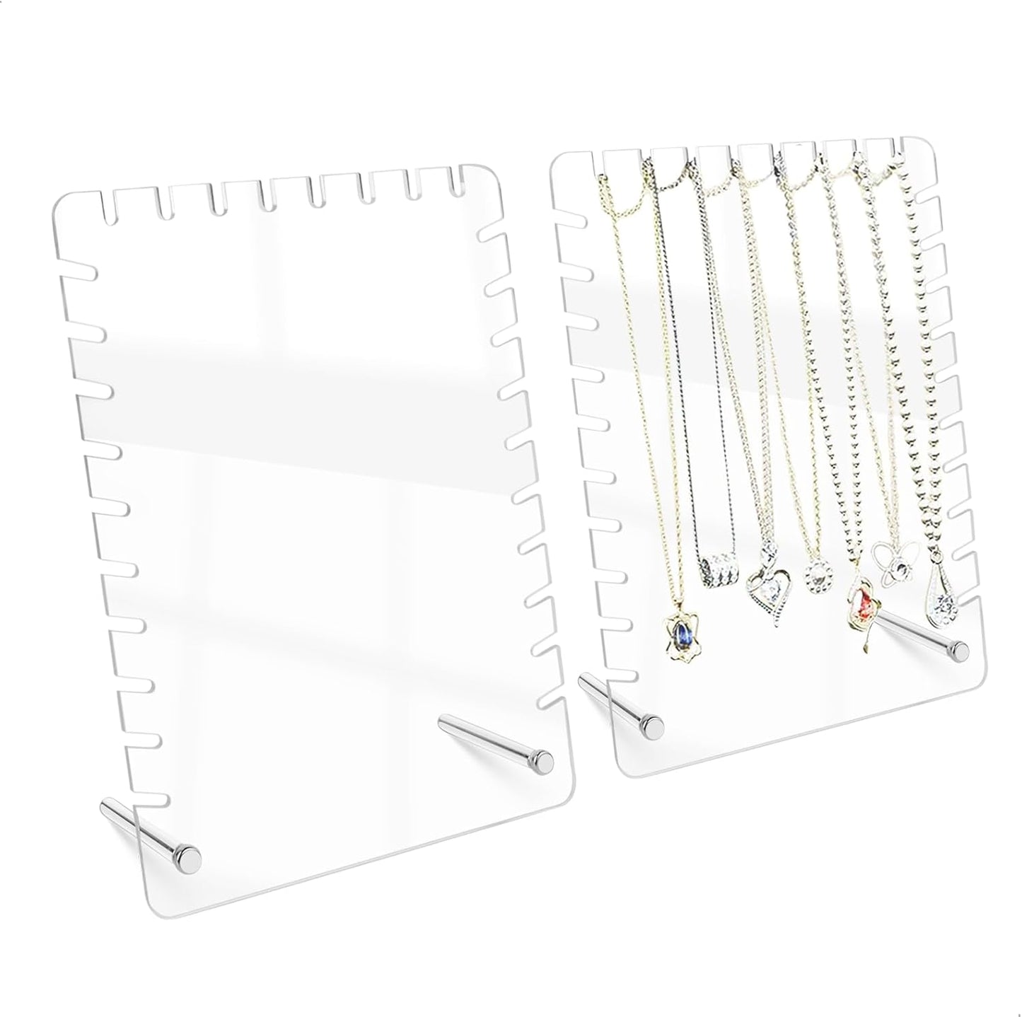 247839 - XYUAYAMZ Stand për Gjerdan me 2 Pjesë, Ekspozues për Mbajtëse Gjerdani, Akrilik, Transparent