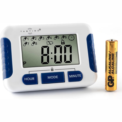 167916 - TABTIME Timer për Kujtesë Pillulash me 8 Alarme në Ditë, Shtëpiake Esenciale për Pacientët me Parkinson (Udhëzime në Gjermanisht)