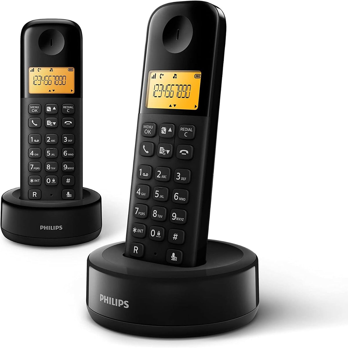 295655 - PHILIPS D1602B/01, TELEFON DECT PA TEL ME 2 APARATE, EKRAN TË MADH (4.1 CM), IDENTIFIKUES TË THIRRËSIT, I ZI
