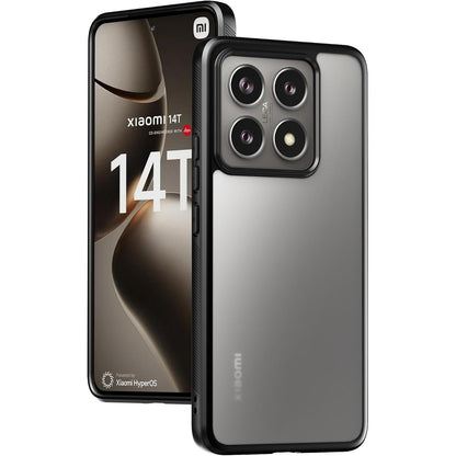 296370 - CRESEE Mbrojtëse e Fortë Mat Transparente për Xiaomi 14T, Parakolp Fleksibël TPU, Rezistent ndaj Goditjeve, e Zezë