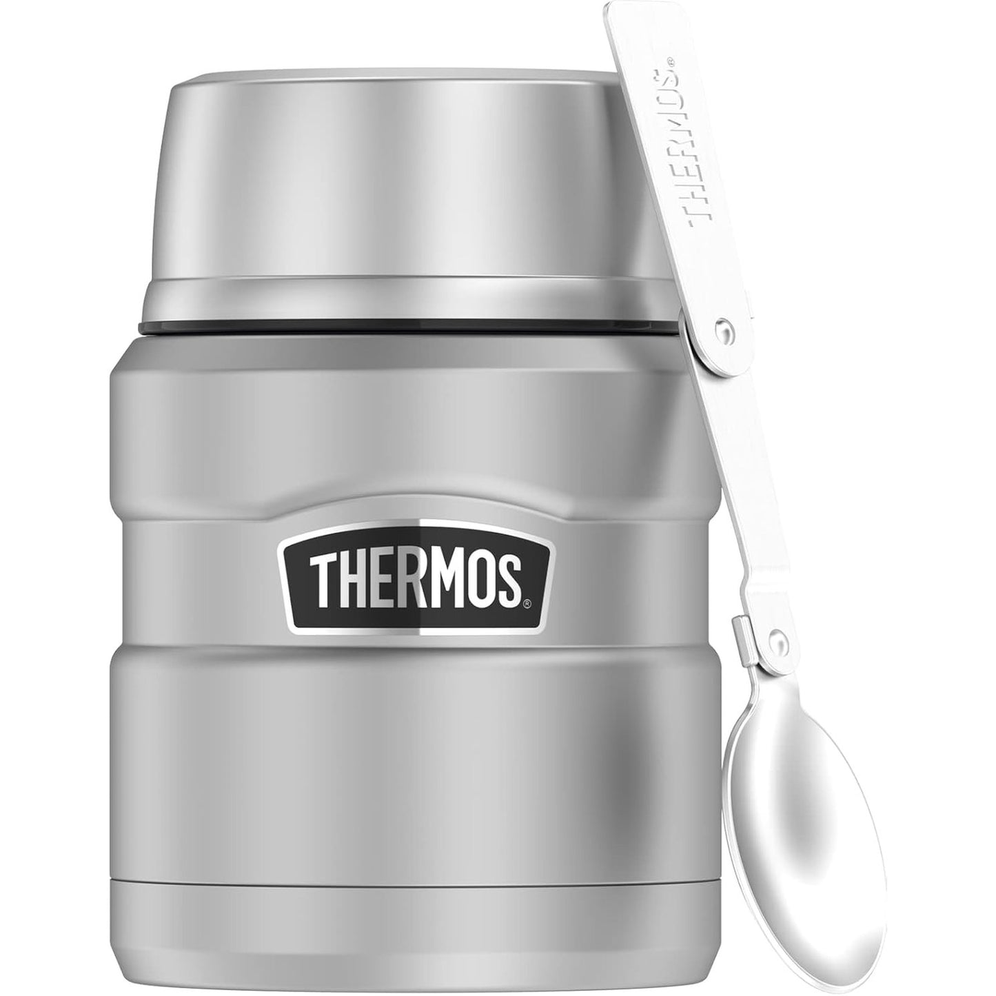 218301 - Termos USHQIMOR INOX KING, 0.47L, çelik inox, i papërshkueshëm nga rrjedhjet, mban ushqimin të ngrohtë për 9 orë, të ftohtë për 14 orë, me lugë të palosshme, pa BPA