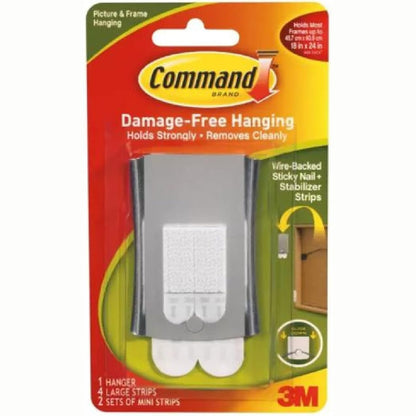 335186 - COMMAND Varëse fotografish metalike Universal - varëse pa dëmtime - për fotografi, korniza, pasqyra dhe orë - e përshtatshme për deri në 3.6 kg