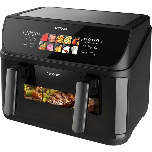 162058 - CECOTEC Fritezë me Ajër të Nxehtë pa Vaj, 10L, Ndarës i Lëvizshëm, Elemente të Dyfishta Ngrohjeje, Kontroll i Temperaturës 40-200°C, 2800W, Cecofry&Grill Duoheat 10000, Skarë dhe Pllakë Skare, Meny 10