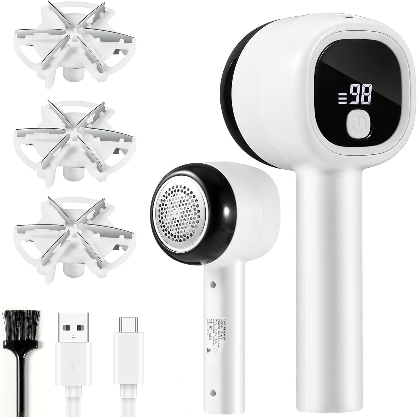 184748 - BLENDURA Heqës Pushi Elektrik me Ekran Dixhital LED, 3 Shpejtësi të Rregullueshme, Tehe me 6 Maja, Karikimi USB, i Rikarikueshëm