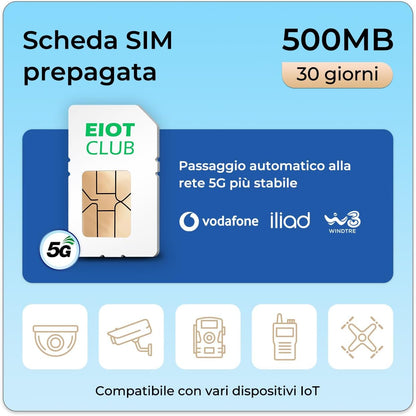 269586 - EIOTCLUB Kartë SIM 5G e parapaguar për kamerë LTE, kamerë fotografike, router 4G, e pajtueshme me Vodafone, Wind, Iliad dhe Windtre, vetëm për të dhëna, pa kontratë, pa regjistrim