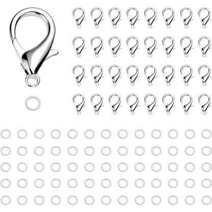 274598 - CORTNEY Kapëse karavidheje me 100 copë, 250 copë unaza kërcimi të hapura prej çeliku inox