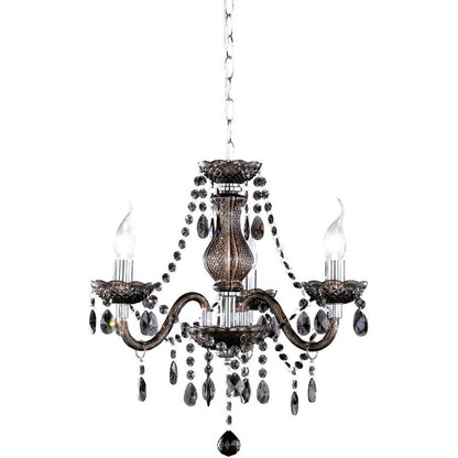 183202 - REALITY LEUCHTEN R11073002 Llambadar Akrilik me 3 Llamba E14 x 46W (Nuk Përfshihen), Ngjyra e Zezë, 46 cm