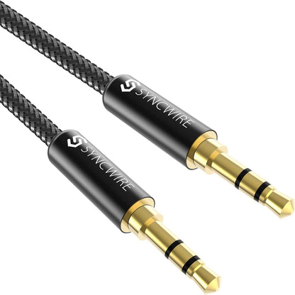269517 - SYNCWIRE Kabllo audio 3.5 mm e thurur najloni, 1M, kabllo Jack-to-Jack për kufje, Apple iPhone, iPod, iPad, Echo Dot, stereo shtëpie dhe makine, telefona inteligjentë, PC, altoparlantë, MP3 playerë
