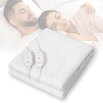 213292 - TODECO Mbulesë dysheku elektrik me ngrohje të dyfishtë, 160x140cm, 120W, 2 panele kontrolli, 3 cilësime temperature, e larëshme