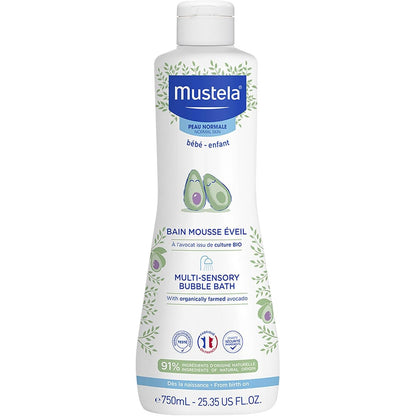 307566 - MUSTELA Banjë me shkumë për foshnje, Xhel larës i butë, 91% përbërës natyral