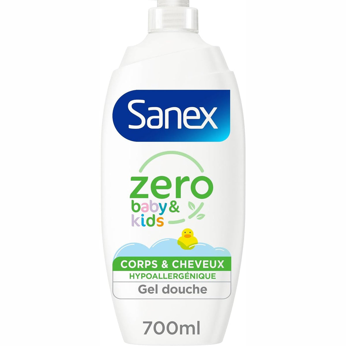 318896 - SANEX POMPË XHELI DUSHI ZERO BABY KIDS, PA SAPUN, PËR LËKURË DELIKATE, FOSHNJE DHE FËMIJË, 700 ML