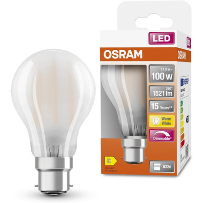 224572 - OSRAM Llampë LED me errësim LED Superstar Classic A100, bazë B22D, GL FR, 1521 Lumen, e bardhë e ngrohtë (2700K), zëvendësuese për llambat 100W, 1 pako