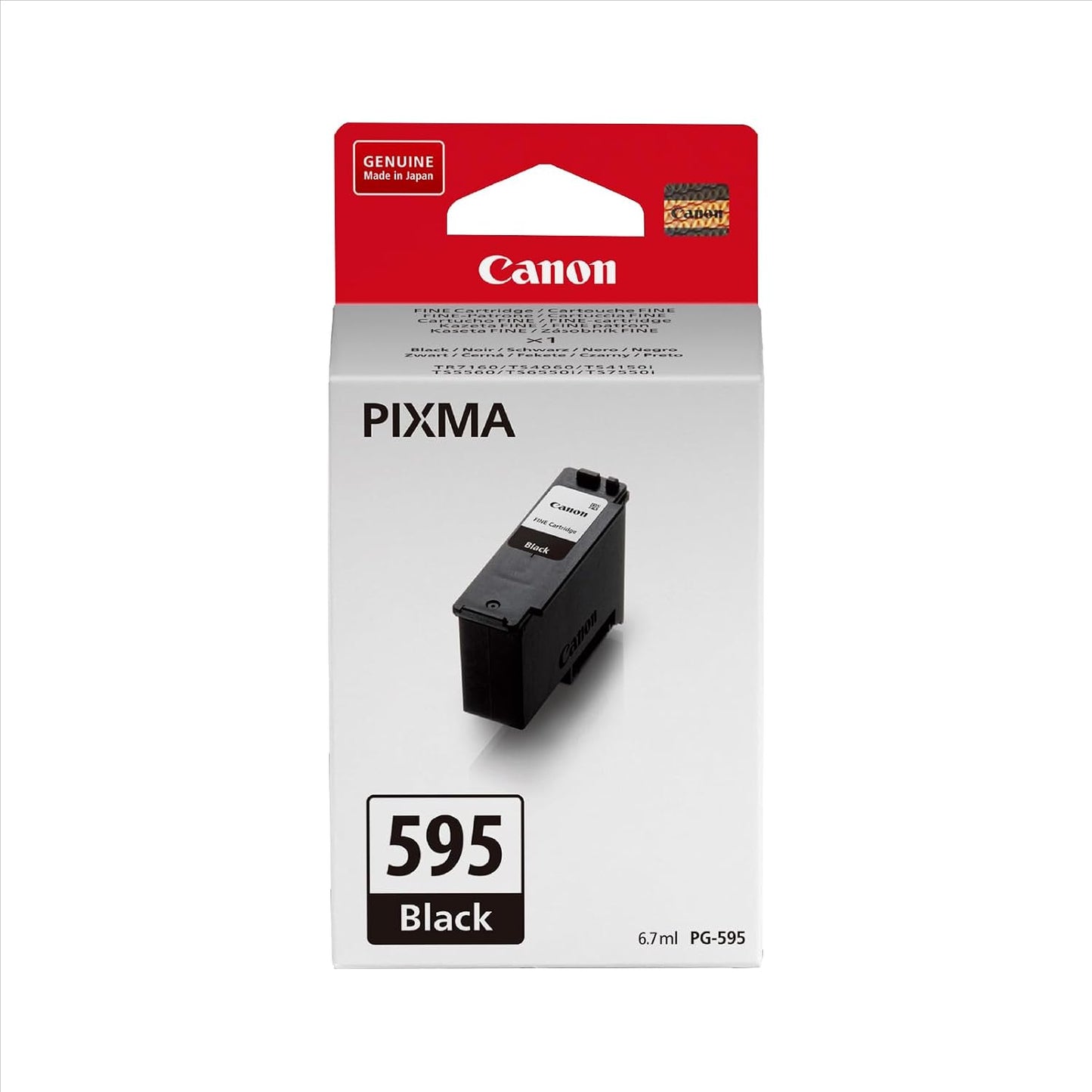 276735 - CANON Fishekë boje PG-595 origjinal, deri në 180 faqe A4 (1 x Fishekë e zezë), e pajtueshme me printerët PIXMA TS