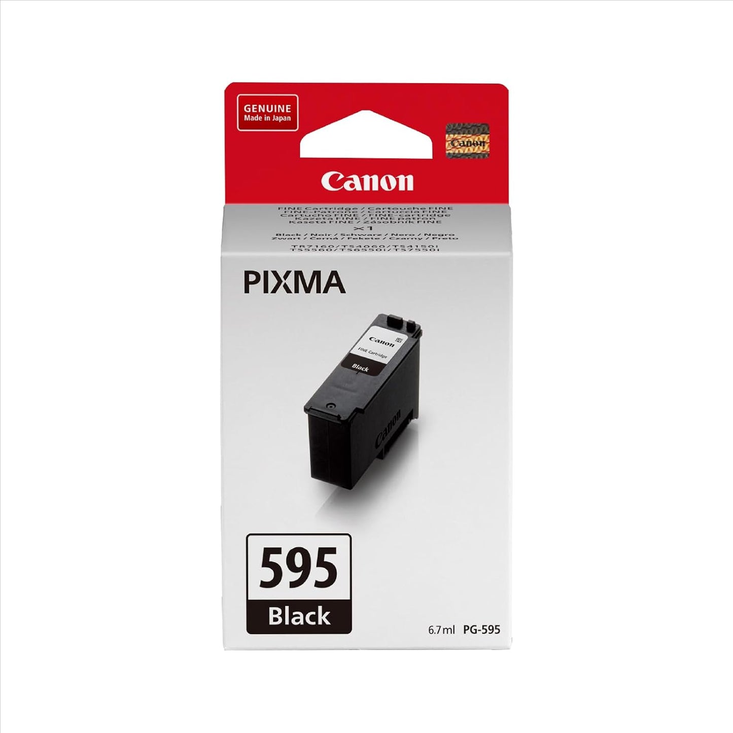 320084 - CANON Fishekë boje PG-595 origjinale, Deri në 180 faqe A4, E pajtueshme me printerët PIXMA TS, 1 x Fishekë e zezë