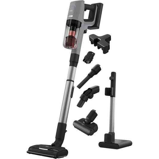 116241 - AEG Fshesë pa Tel AP81AB25UG, Me Korrent 25.2V, Kohëzgjatje Funksionimi 35 Minuta, Furçë Pet Pro për Kafshë Shtëpiake, Modalitet Automatik, Ekran Dixhital, Fshesë Shumëfunksionale, Ngjyra Gri