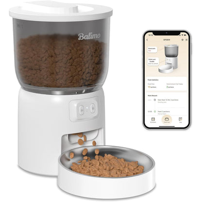 222220 - BALIMO Dispensues Automatik Ushqimi për Mace 3L 2.4G WiFi, 1-10 Vakte, i Bardhë