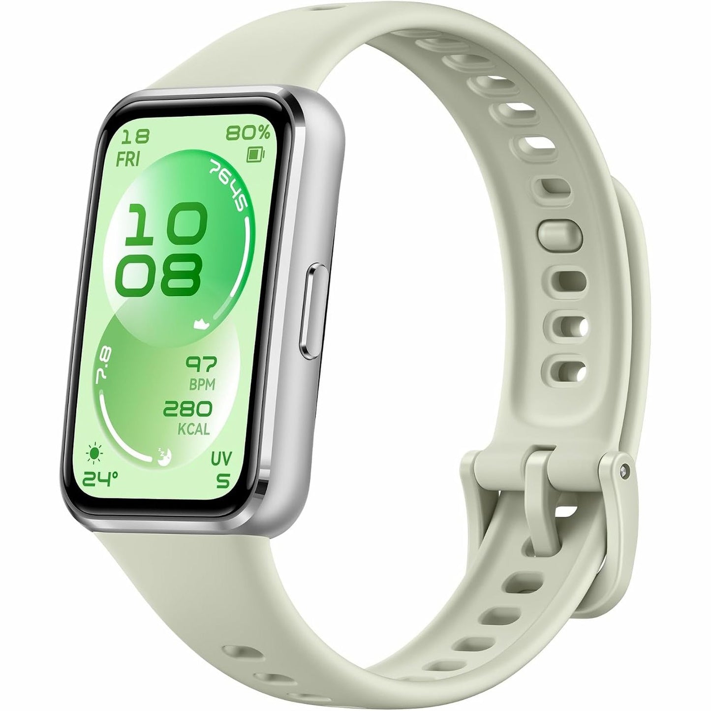 276400 - HUAWEI Band 11 - Orë inteligjente, Gjurmues fitnesi me ekran AMOLED 1.62", 1500 Nit, Gjurmim i rrahjeve të zemrës dhe gjumit, SpO2, Jetëgjatësi baterie deri në 14 ditë, Bluetooth, Android dhe iOS, Kuti prej aliazhi, Jeshile