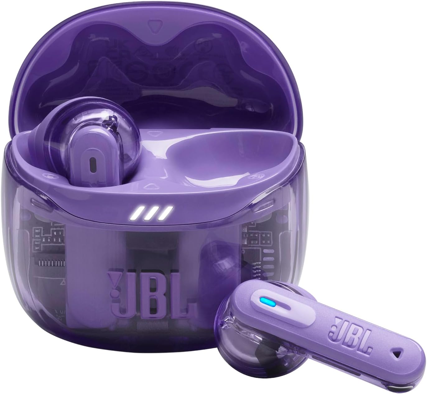 267873 - JBL Tune Flex Ghost 2, Kufje pa tel Bluetooth në vesh me anulim zhurmash, kohë riprodhimi 48 orë, rezistente ndaj ujit dhe pluhurit IP54, lidhje me shumë pika, dizajn ergonomik, Purple Ghost