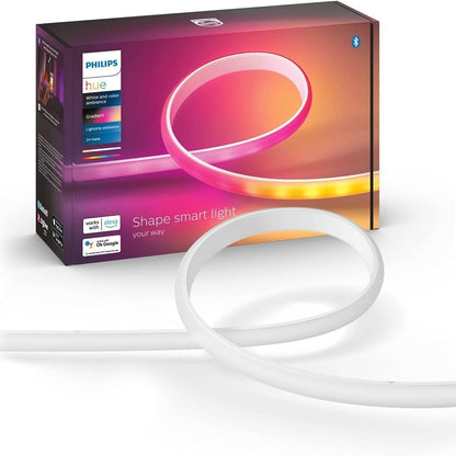 221057 - PHILIPS Shirit Drite Hue Ambiance Gradient, dritë e bardhë dhe me ngjyra, llamba inteligjente, funksionon me Alexa dhe Google Home, lidhet me Bluetooth ose Hue Bridge, mund të errësohet, shirit LED 200 cm