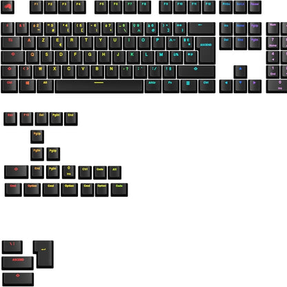 266441 - LOJËRA TË LAVDISHME - Tastiera me Ndriçim GPBT: Legjenda Translucente, të Zeza, për Tastiera Mekanike 100%, 75%, 65%, 60% ANSI dhe ISO, Layout Francez AZERTY