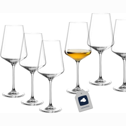 205472 - LEONARDO HOME Set Gota për Verë të Bardhë PUCCINI, 6 Copë, Kapacitet 560ml, Rezistente ndaj Gërvishtjeve, të Përshtatshme për Lavastovilje, Materiali i Qëndrueshëm, Dizajn Modern, Kod 069553