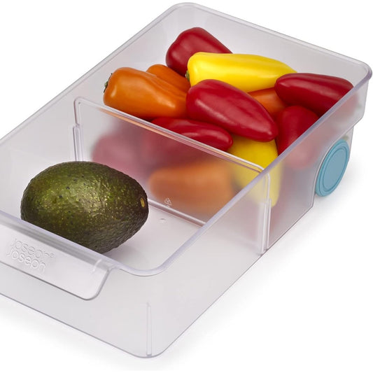 136743 - JOSEPH JOSEPH Sirtar Organizues i Madh për Frigorifer FridgeStore, me Dorezë dhe Rrota, I Përshtatet të Gjithë Frigoriferëve Standardë, Material Pa BPA