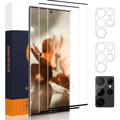 267305 - Carantee Mbrojtës Ekrani 2+2 copë Xham të Temperuar për Samsung Galaxy S22 Ultra 5G, Mbrojtje Kamerës